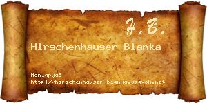 Hirschenhauser Bianka névjegykártya